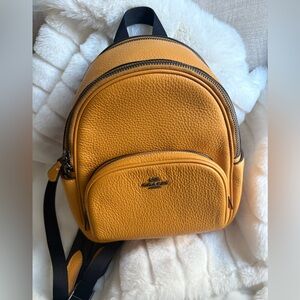 Coach Mustard Leather Mini Backpack